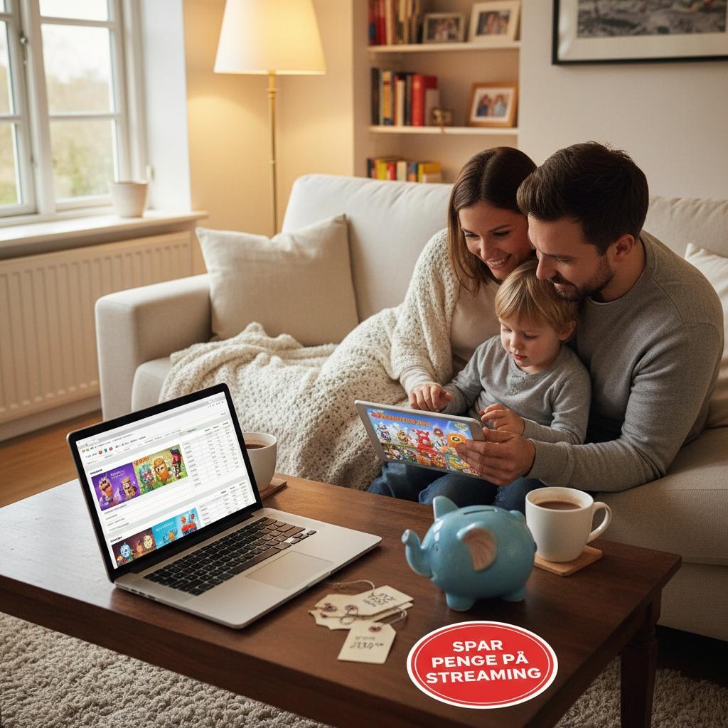 Familie streamer og sparer penge