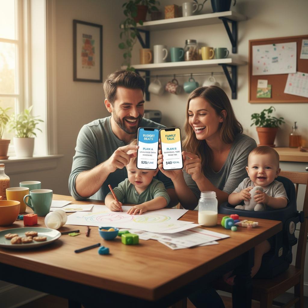 Forældre sammenligner mobilpriser